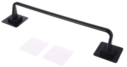 Zelfklevende Wandmontage Badkamer Handdoek Bar Plank Rack Holder Toilet Roll Paper Opknoping Hanger L5YE groot size zwart