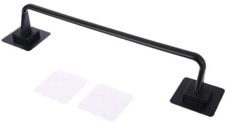 Zelfklevende Wandmontage Badkamer Handdoek Bar Plank Rack Holder Toilet Roll Paper Opknoping Hanger zwart / L