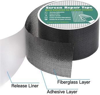 Zelfklevende Window Scherm Reparatie Kit Deur Venster Patch Tape Anti Mosquito Fly Bug Sterke Lijm Langdurige grijs