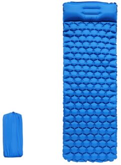 Zelfopblazende Camping Slapen Pad Outdoor Camping Mat Ultralight Met Kussen Voor Reizen Wandelen lucht blauw