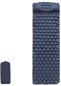 Zelfopblazende Camping Slapen Pad Outdoor Camping Mat Ultralight Met Kussen Voor Reizen Wandelen marine