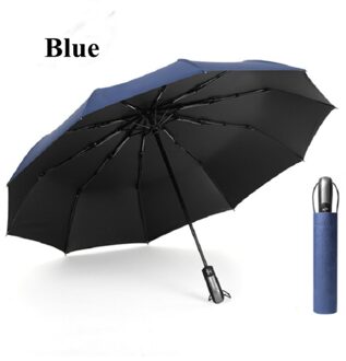 Zelfopenend Paraplu Unisex Regendicht/Uv-Proof Paraplu Automatisch Opent En Sluit Winddicht Reizen Vouw blauw