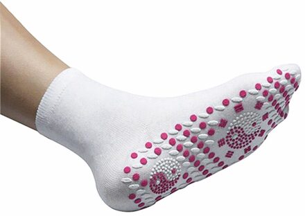 Zelfopwarming Gezondheidszorg Sokken, Magnetische Therapie Massage, Warm En Koud-Slip Katoenen Sokken wit