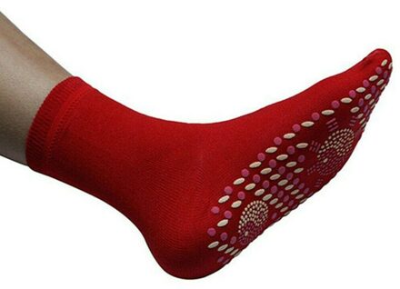 Zelfopwarming Gezondheidszorg Sokken Toermalijn Magnetische Therapie Comfortabel En Ademend Massager Winter Warm Voetverzorging Sokken Rood