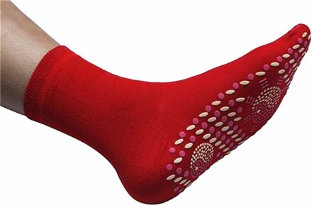 Zelfopwarming Magnetische Sokken Voor Vrouwen Mannen Zelf Verwarmd Sokken Tour Magnetische Therapie Comfortabele Winter Warm Massage Sokken Pression warm-rood