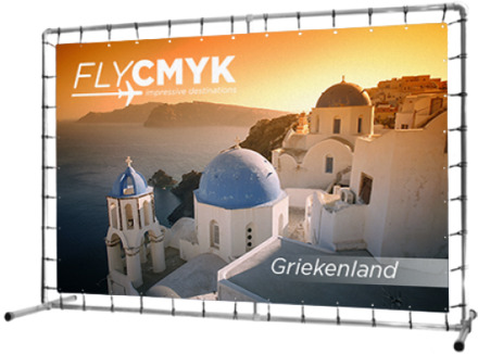 Zelfstaand frame bedrukken - opvallende buitenreclame met een uniek spandoekframe drukken