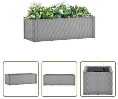 Zelfwatergevende Tuinbak - Steengrijs - 100 x 43 x 33 cm - 90 L - PP - Rattan-look