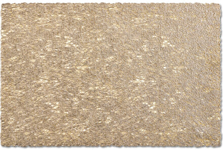 Zeller 10x Rechthoekige gevlochten placemats glanzend goud 30 x 45 cm - Zeller - Keukenbenodigdheden - Tafeldecoratie - Borden onderzetters van kunststof