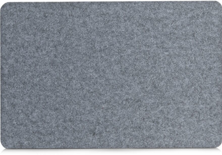 Zeller 10x Rechthoekige placemats grijs vilt 45 x 30 cm - Tafeldecoratie - Borden onderleggers