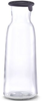 Zeller 1x Glazen karaffen met siliconen deksel 1000 ml Transparant