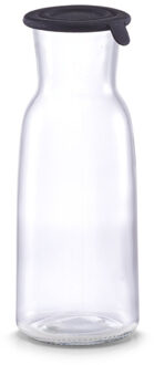 Zeller 1x Glazen karaffen met siliconen deksel 700 ml Transparant