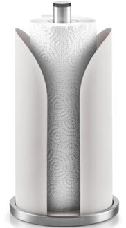 Zeller 1x Luxe grijs/zilveren metalen keukenrolhouders rond half dicht 15 x 31 cm