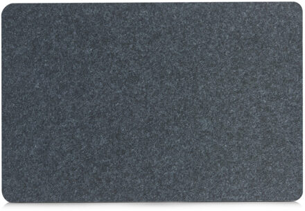 Zeller 1x Rechthoekige placemats antraciet grijs vilt 45 x 30 cm Donkergrijs