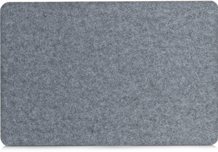 Zeller 1x Rechthoekige placemats grijs vilt 45 x 30 cm