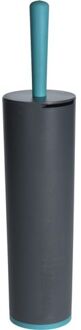Zeller 1x Wc-borstels met antraciet grijze houder van kunststof 42 cm - Toiletborstels Grijs