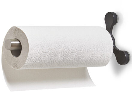 Zeller 1x Zilveren RVS keukenrolhouders met zuignappen 14 x 33 cm