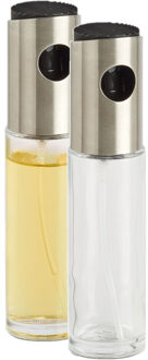 Zeller 2x Glazen azijn/olie flesjes met sproeikop 100 ml