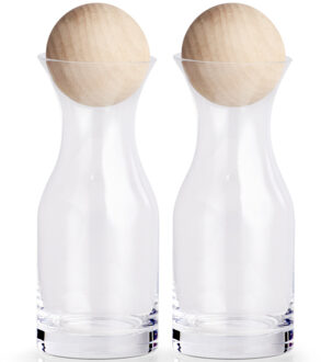 Zeller 2x Glazen flessen/karaffen met bal/bol dop 250 ml