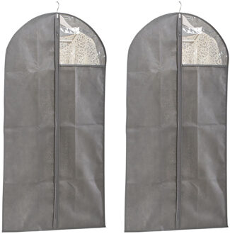Zeller 2x Grijze kledinghoezen 58 x 118 cm met kijkvenster
