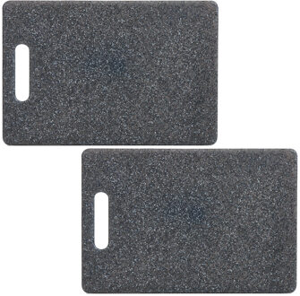 Zeller 2x Rechthoekige antracieten snijplanken kunststof 30 cm