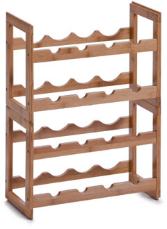 Zeller 3x Houten wijnflessen rek/wijnrek stapelbaar voor 8 flessen 47 cm - Zeller - Keukenbenodigdheden - Woonaccessoires/decoratie - Wijnflesrekken/wijnflessenrekken/wijnrekken - Rek/houder voor wijnflessen