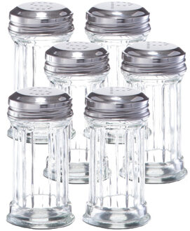 Zeller 3x Peper en zout stel/set vaatjes/strooiers 9,5 cm - Zeller - Keukenaccessoires - Peper en zout vaatjes/strooiers/shakers - Pepervaatjes - Zoutvaatjes