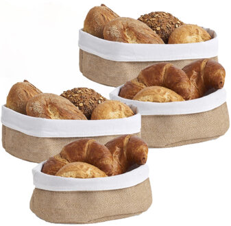 Zeller 4x Jute brood serveer mandjes 22 x 15 cm en 26 x 18 cm