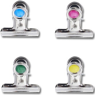 Zeller 4x Magnetische clips/klemmen metaal 4 x 3,5 cm