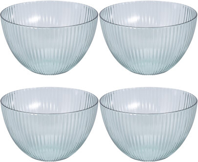 Zeller 4x Picknick/camping servies saladeschaaltjes van kunststof 21 cm - Saladeschalen Transparant