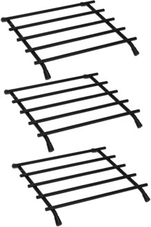 Zeller 5x Metalen zwarte pannenonderzetters vierkant 20 cm