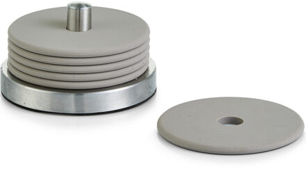 Zeller 6x Grijze siliconen glazenonderzetters in houder 10 cm Grijs
