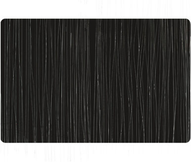 Zeller 6x Rechthoekige onderleggers/placemats voor borden zwart metallic 30 x 45 cm - Placemats