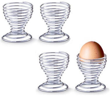 Zeller 8x Eierdopjes gedraaid metaal 5 cm