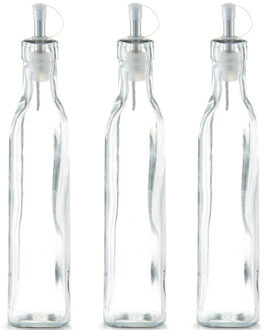Zeller Azijnfles of Oliefles - 5x - glas - 270 ml - schenktuit - Doseerflessen voor op tafel