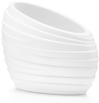 Zeller Badkamer/tandenborstel beker - wit - abstract - polyresin - 12,5 cm