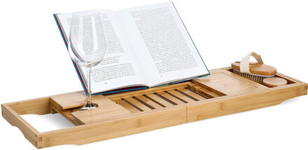 Zeller Badplank/badrek - uitschuifbaar - 70-105 cm - bamboe hout - luxe