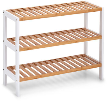 Zeller Bamboo/MDF Schoenenrek Bruin, Wit