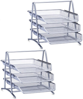 Zeller Brievenbak - 2x - 35 x 27 cm - metaal - postbakjes - sorteerrek