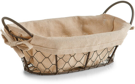 Zeller Broodmandje - metaaldraad - vintage look - 26 x 17 cm - Tafel dekken