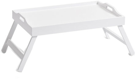 Zeller Dienblad - MDF - met poten - inklapbaar - wit - ontbijt op bed - 56 x 35 cm