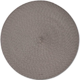 Zeller Diner placemats rond - 2x - mokka bruin - geweven - Dia 38 cm - Tafel - Borden onderleggers