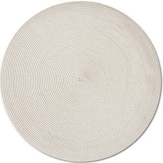 Zeller Diner placemats rond - creme wit - geweven - Dia 38 cm - Tafel - Borden onderleggers