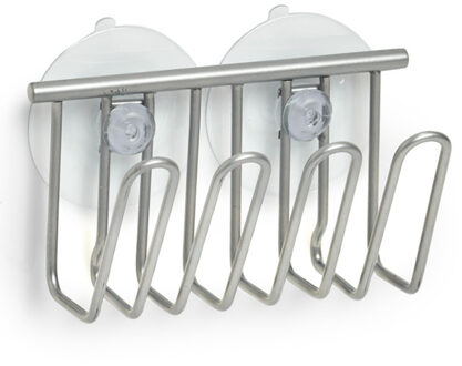 Zeller Dweiltjes houder metaal met zuignappen 11,5 x 6 cm