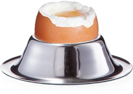 Zeller Eierdopjes - RVS - 5 cm - Ontbijten en Pasen - Eierdoppen - zilver