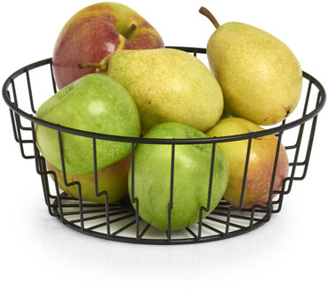 Zeller Fruitschalen - zwart - metaal - 24 cm -1x - rond