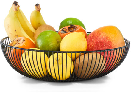 Zeller Fruitschalen - zwart - metaal - 28 cm - 1x - ronde - serveerschaal