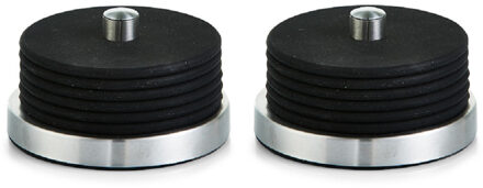 Zeller Glas/Glazen onderzetters - 12x - zwart - siliconen - Dia 10 cm - met houder