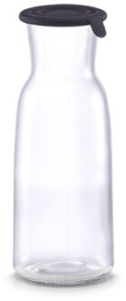 Zeller glazen karaffen - met siliconen deksel - 700 ml - waterkaraf - D8 x H21 cm - karaf