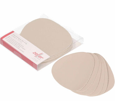 Zeller Glazenonderzetters - 12x stuks - Lederlook Creme - 10x12cm - Kunstleer - Tafel - Glazen