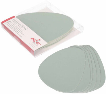 Zeller Glazenonderzetters - 12x stuks - Lederlook Mintgroen - 10x12cm - Kunstleer - Tafel - Glazen